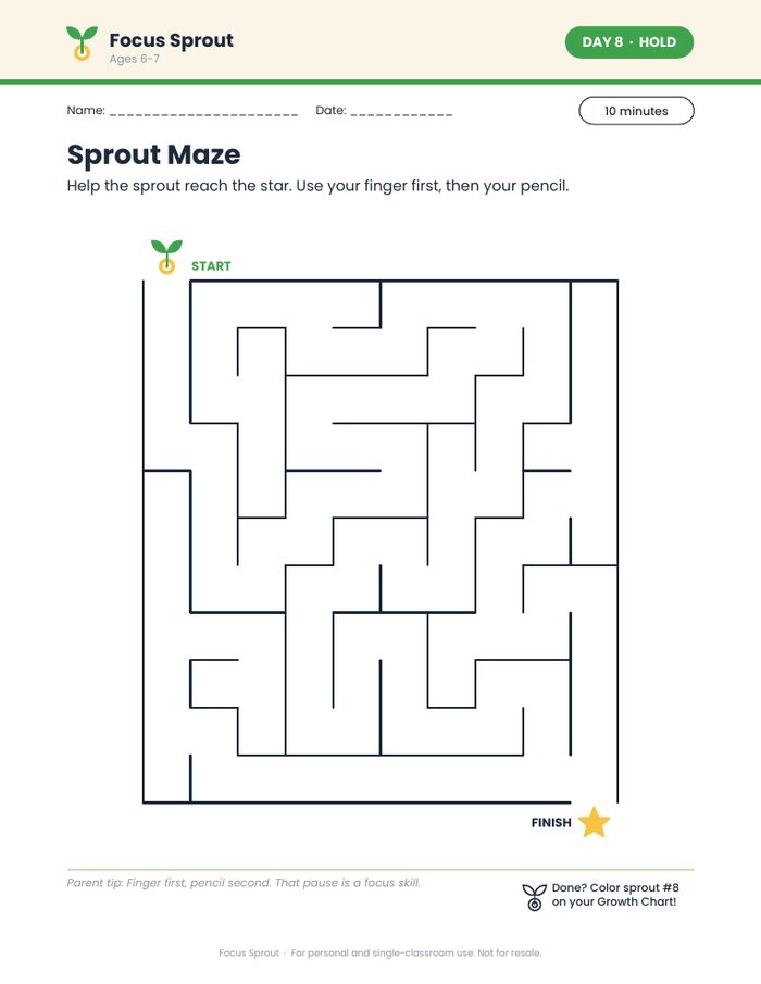 Sprout Maze activity page
